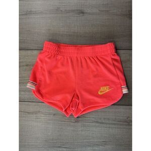 Nike Kids 2 2t Toddler Girl's Shorts Neon Orange Terry Soft Elastic Waistband